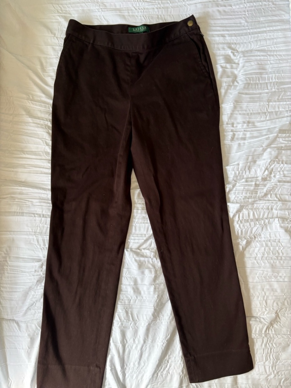 Ralph Lauren Dark Brown Straight-Leg Pants